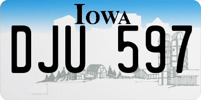 IA license plate DJU597