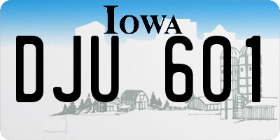 IA license plate DJU601