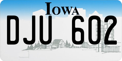 IA license plate DJU602