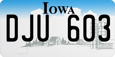 IA license plate DJU603