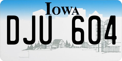 IA license plate DJU604