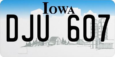 IA license plate DJU607