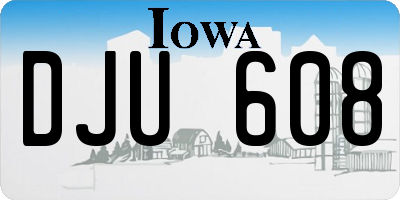 IA license plate DJU608