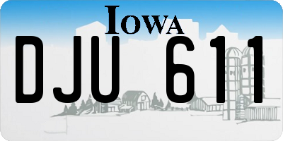 IA license plate DJU611
