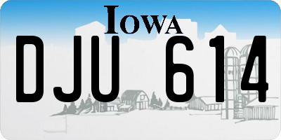 IA license plate DJU614