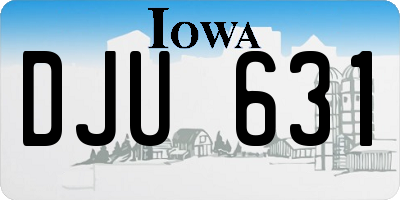IA license plate DJU631