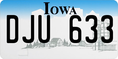 IA license plate DJU633