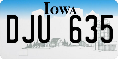 IA license plate DJU635
