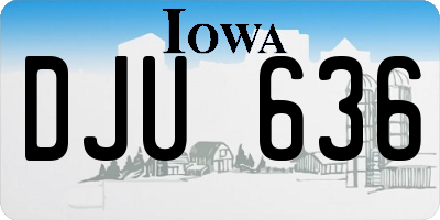 IA license plate DJU636