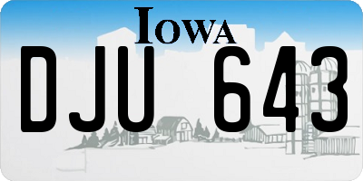 IA license plate DJU643