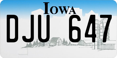 IA license plate DJU647