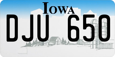 IA license plate DJU650