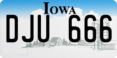 IA license plate DJU666
