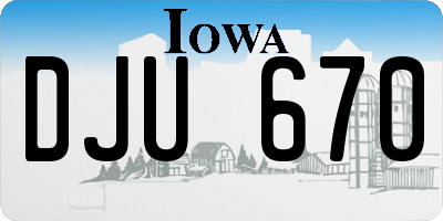 IA license plate DJU670