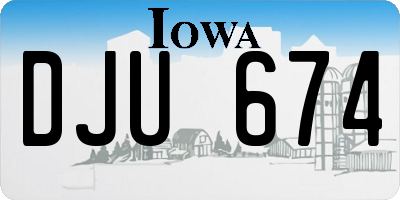 IA license plate DJU674
