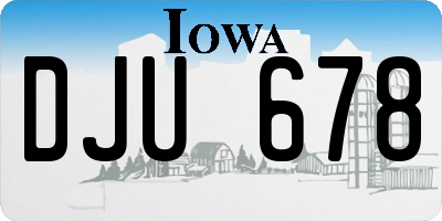 IA license plate DJU678