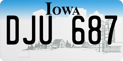 IA license plate DJU687