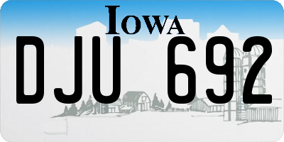 IA license plate DJU692