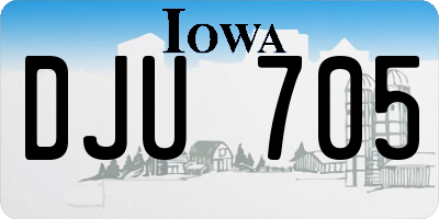 IA license plate DJU705