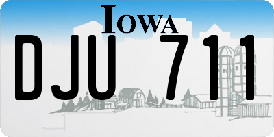 IA license plate DJU711