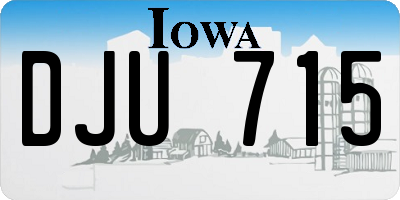 IA license plate DJU715