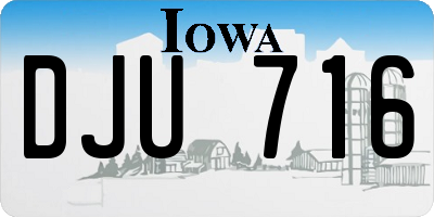 IA license plate DJU716