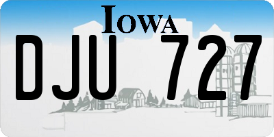 IA license plate DJU727