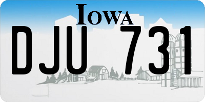 IA license plate DJU731