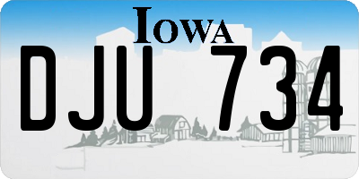 IA license plate DJU734