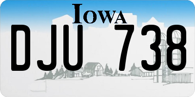 IA license plate DJU738