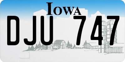 IA license plate DJU747