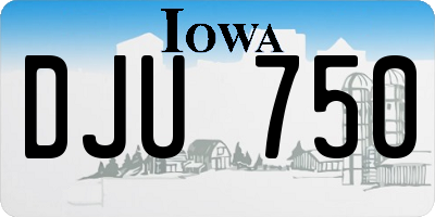 IA license plate DJU750