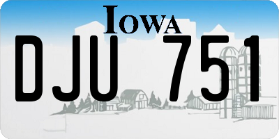 IA license plate DJU751