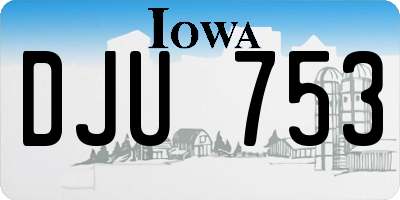IA license plate DJU753