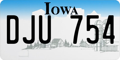 IA license plate DJU754