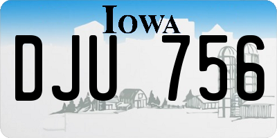 IA license plate DJU756