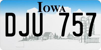 IA license plate DJU757