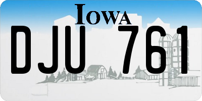 IA license plate DJU761