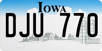 IA license plate DJU770