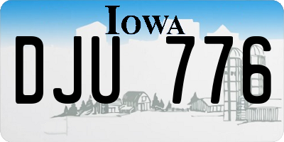 IA license plate DJU776