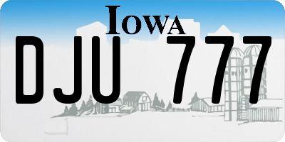 IA license plate DJU777