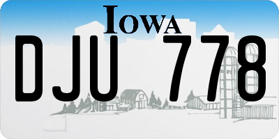 IA license plate DJU778