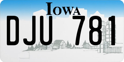 IA license plate DJU781