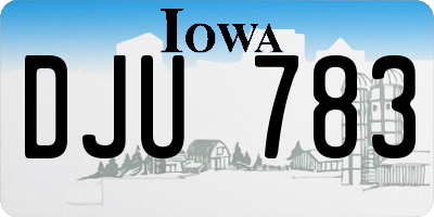 IA license plate DJU783