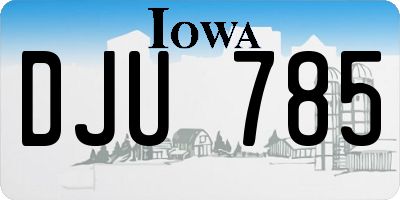 IA license plate DJU785