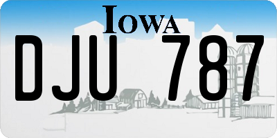 IA license plate DJU787
