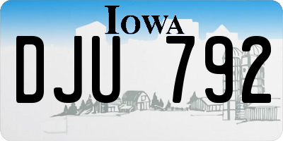 IA license plate DJU792