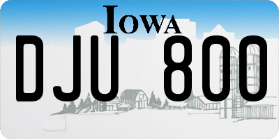 IA license plate DJU800