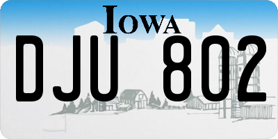 IA license plate DJU802