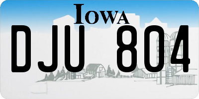 IA license plate DJU804